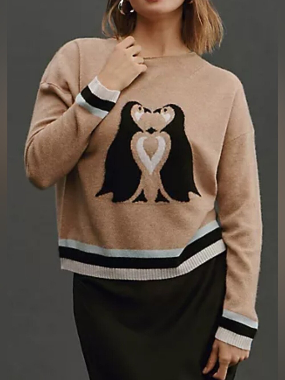 Anthropologie Maeve Cashmere Pinquin Design Sweater